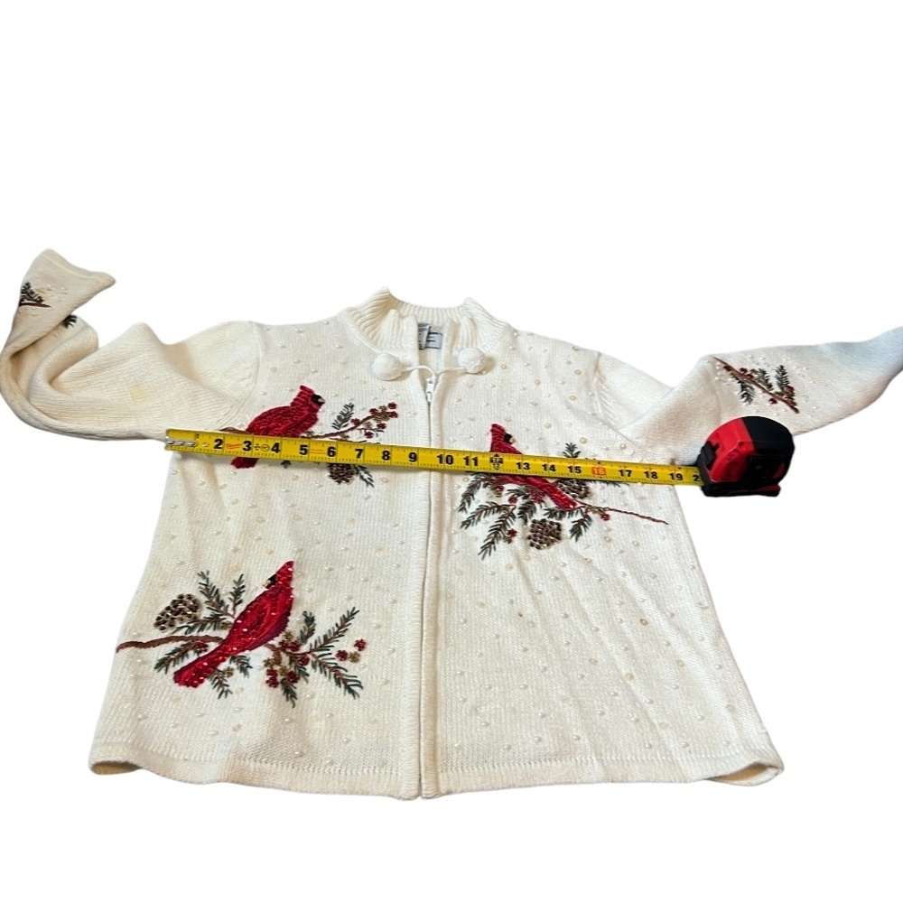 Heirloom Collectibles Cardinals Women’s Cardigan Full Zip Sequins Size PM - Picture 10 of 14